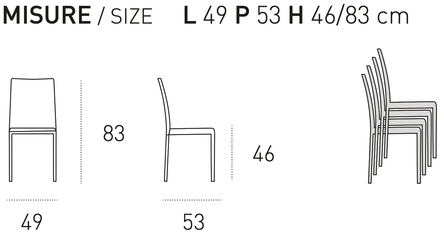 Размеры стула Zara Target Point, SE171 Размеры стула Zara Target Point, SE171